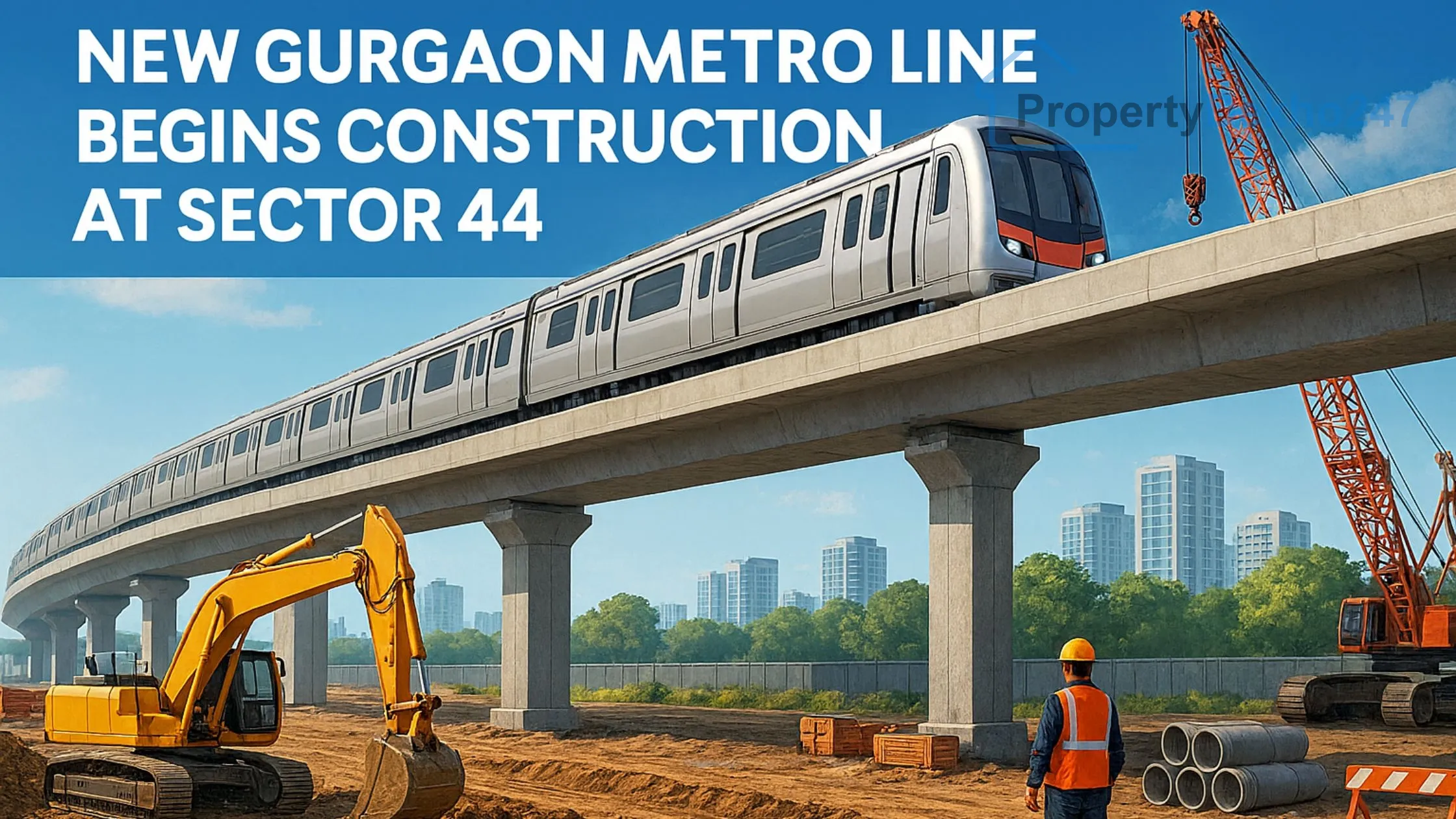 New Gurgaon Metro Line Begins Construction at Sector 44