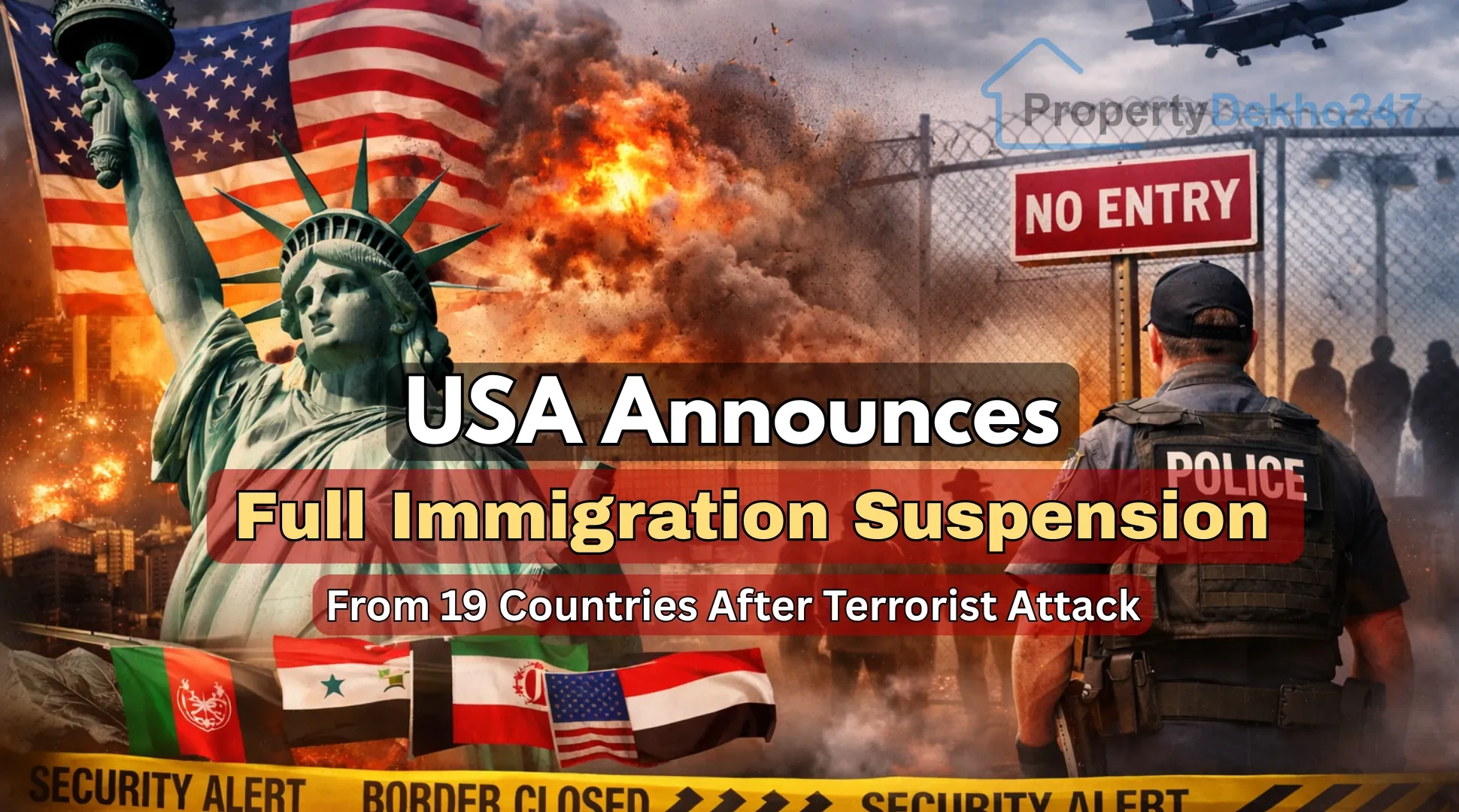 USA Suspends Immigration from 19 Countries After Terror Attack