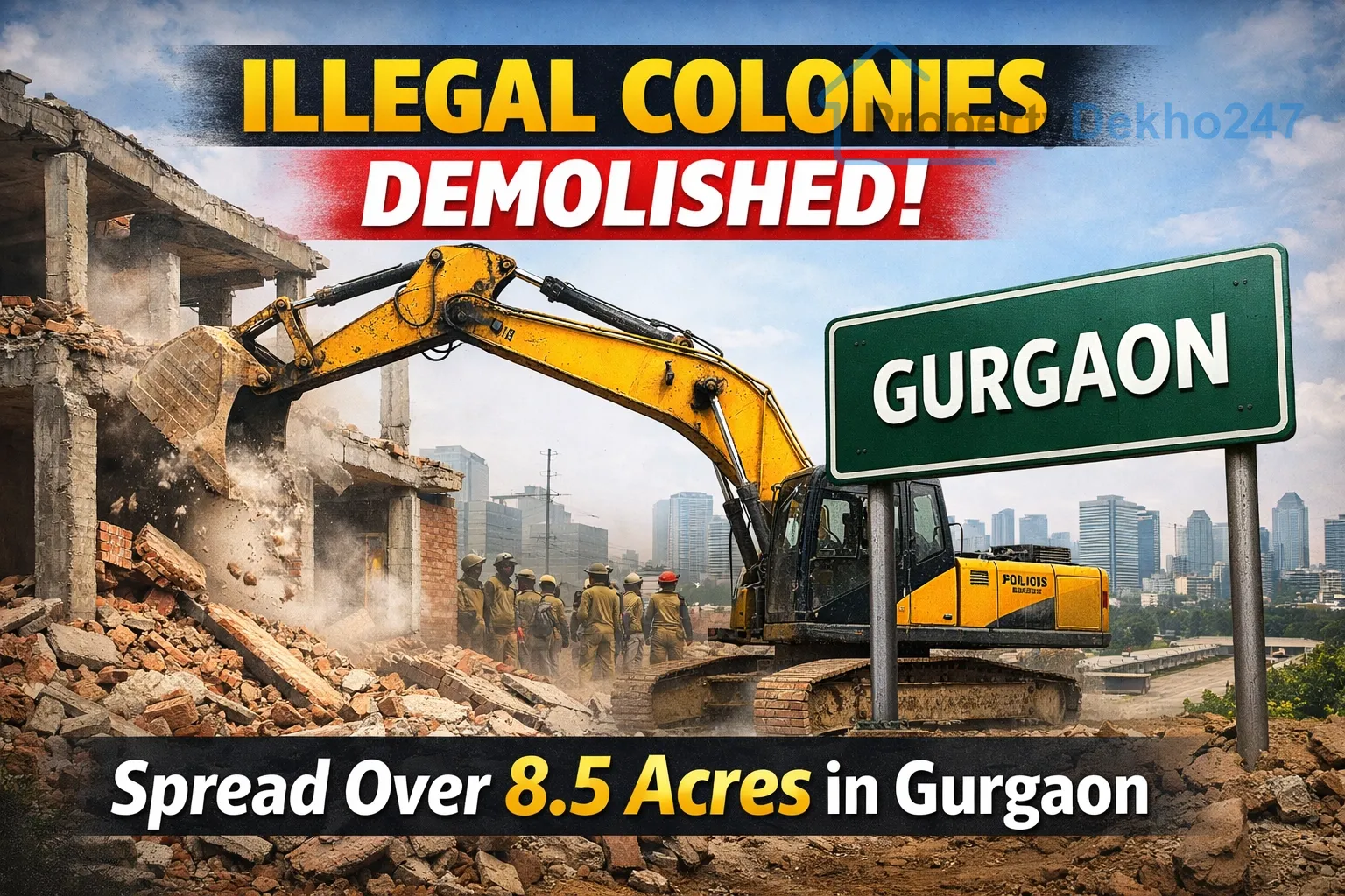 Illegal Colonies Spread Over 8.5 Acres Demolished in Gurgaon