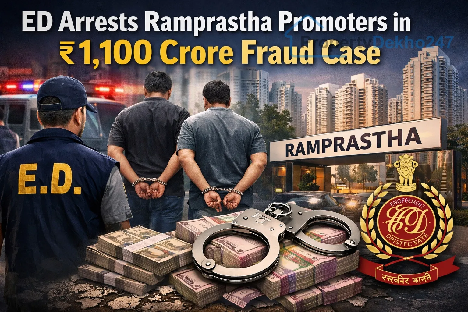 ED Arrests Ramprastha Promoters in ₹1,100 Crore Fraud Case