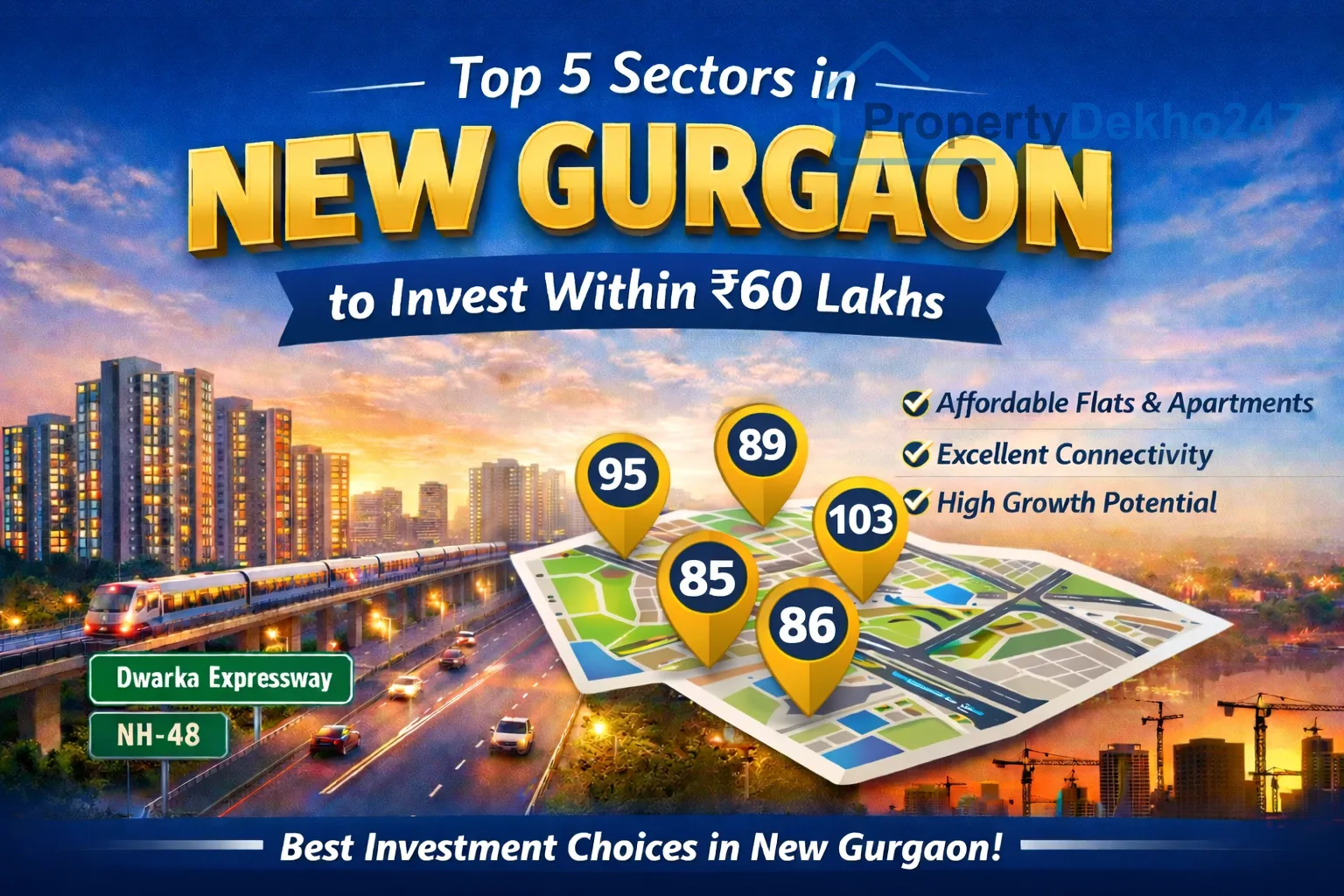 Top 5 Sectors in New Gurgaon to Invest Under ₹60 Lakhs