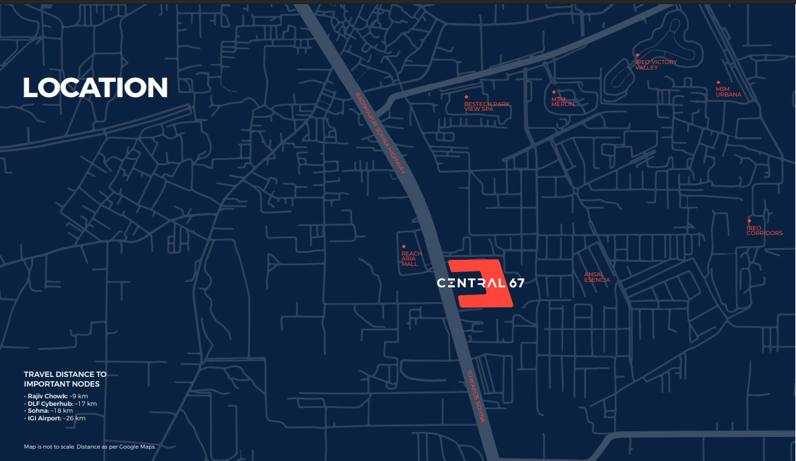 DLF Central 67 Location Map