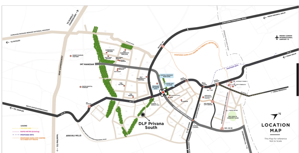 DLF Privana South Location Map