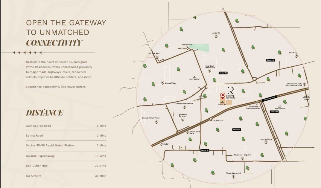 Prime Residences Location Map