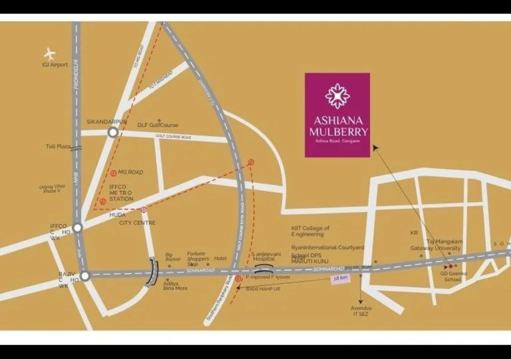 Ashiana Mulberry Blossom Location Map