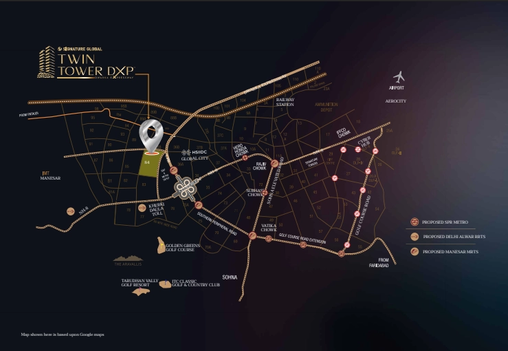 Signature Twin Tower DXP Location Map