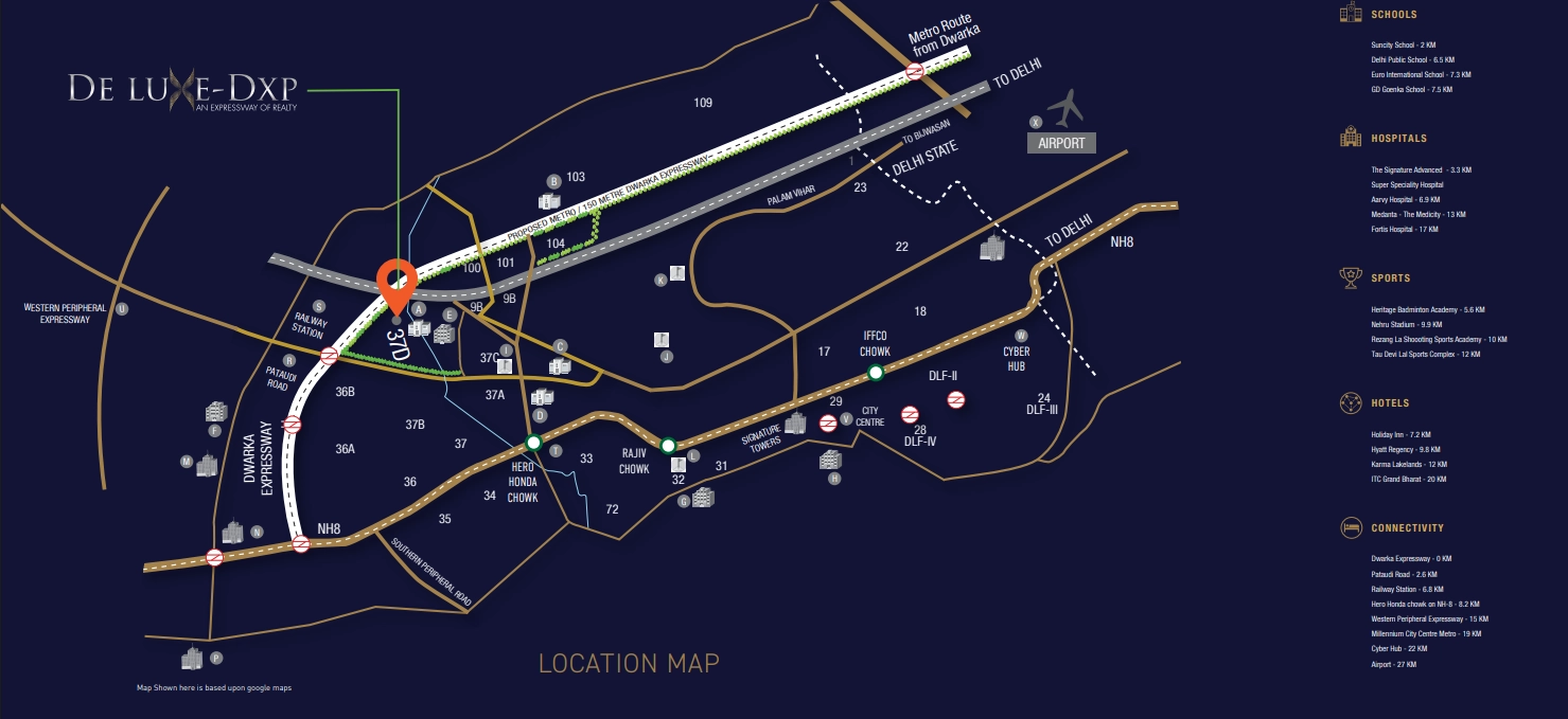 Signature De-Luxe DXP Location Map
