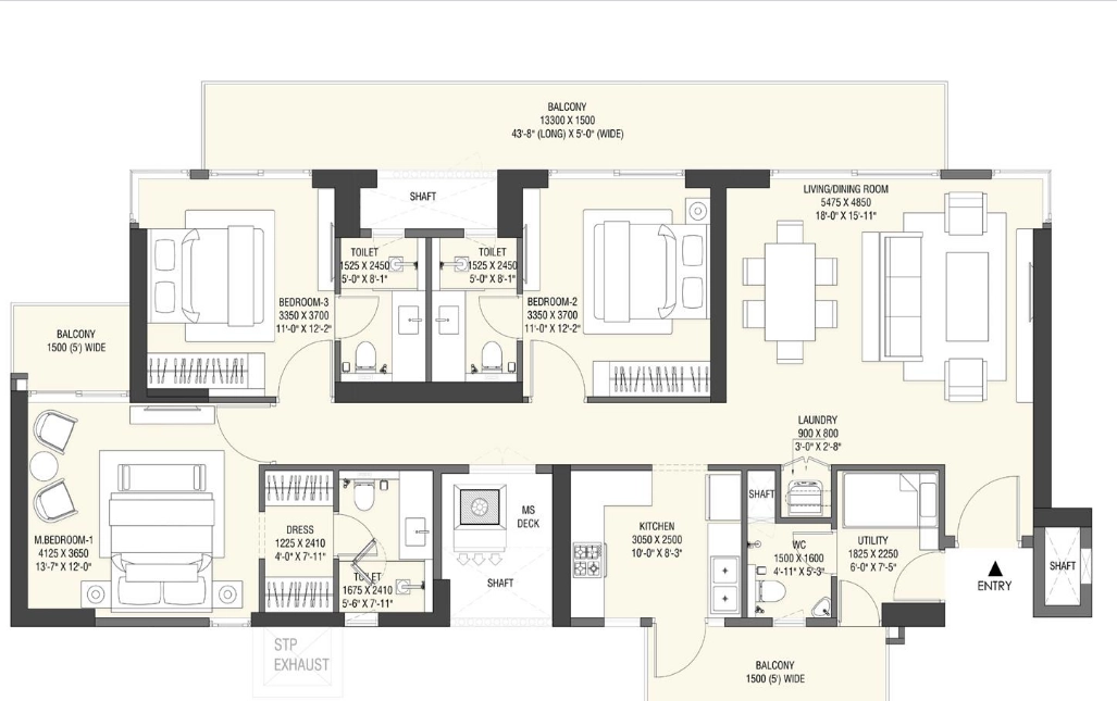 Emaar Serenity Hills Unit Specifications