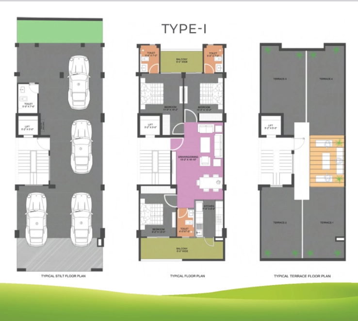 M2K Olive Green Floors Unit Specifications